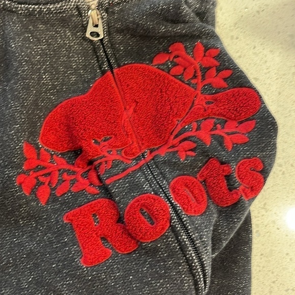 Roots cabin zip hoodie youth XL 11-12 years in black pepper - Picture 3 of 8